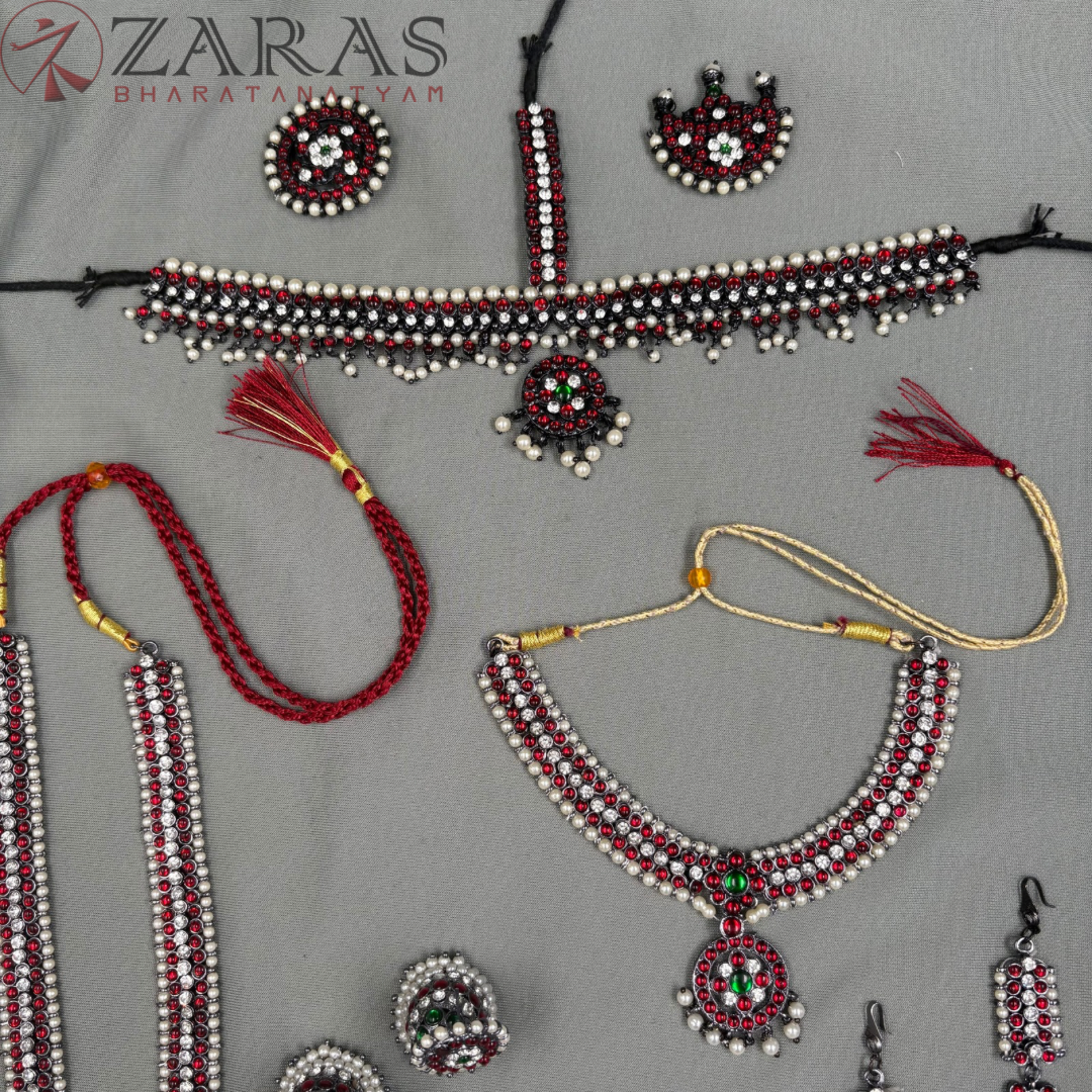 Bharatanatyam Dance Jewellery Black - Sow Full Set Kemp Balls RGSl image 1