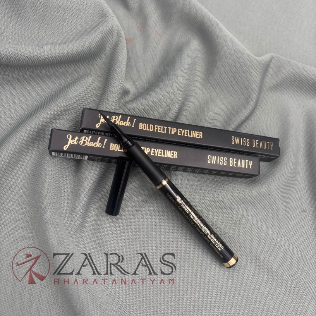 Bharatanatyam Dance Makeup Products - Jet Black Eyeliner Pen (Swiss Beauty) image 1
