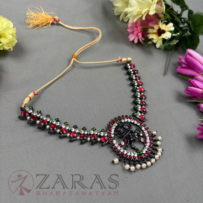 Bharatanatyam Dance Jewellery Black Necklace - Nadaraj Manga RG Kemp Beads image 2
