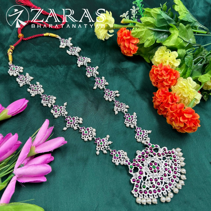 Bharatanatyam Dance Silver Jewellery - Haaram Pea Padak Beads PG Kemp CS image 2