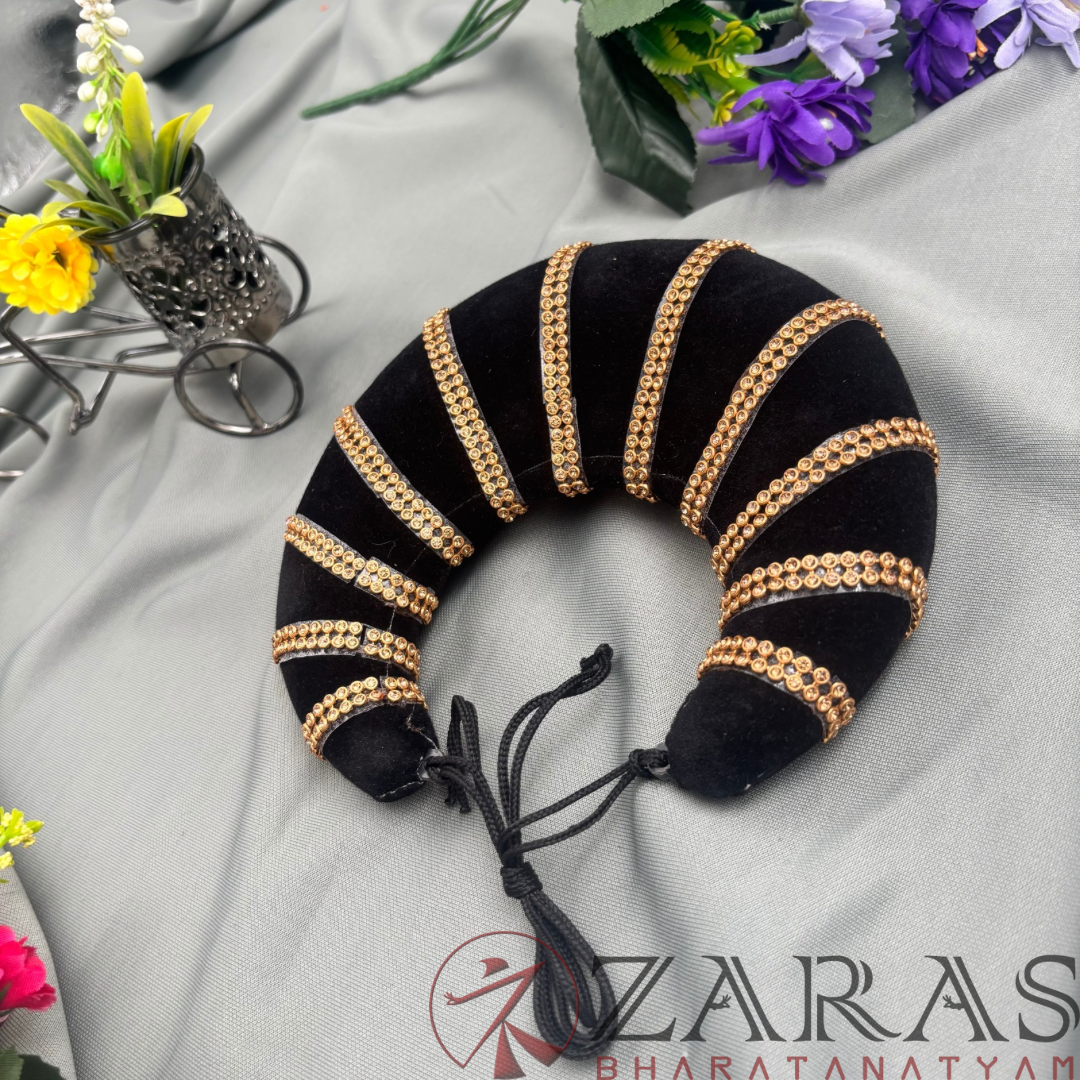 Bharatanatyam Dance Hair Accessories - Plastic Head Arch Gold Stone (2 Line) image 0