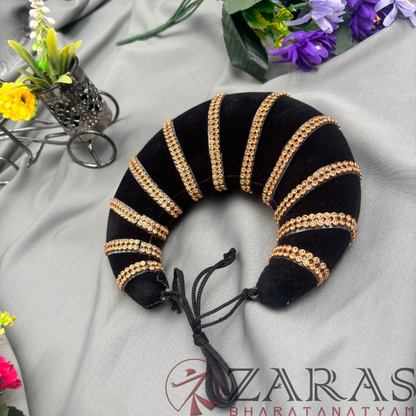 Bharatanatyam Dance Hair Accessories - Plastic Head Arch Gold Stone (2 Line) image 0