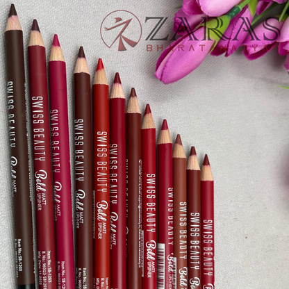 Bharatanatyam Dance Makeup Products - Bold Matte Lipliner Set of 12 Pcs (Swiss Beauty) image 1