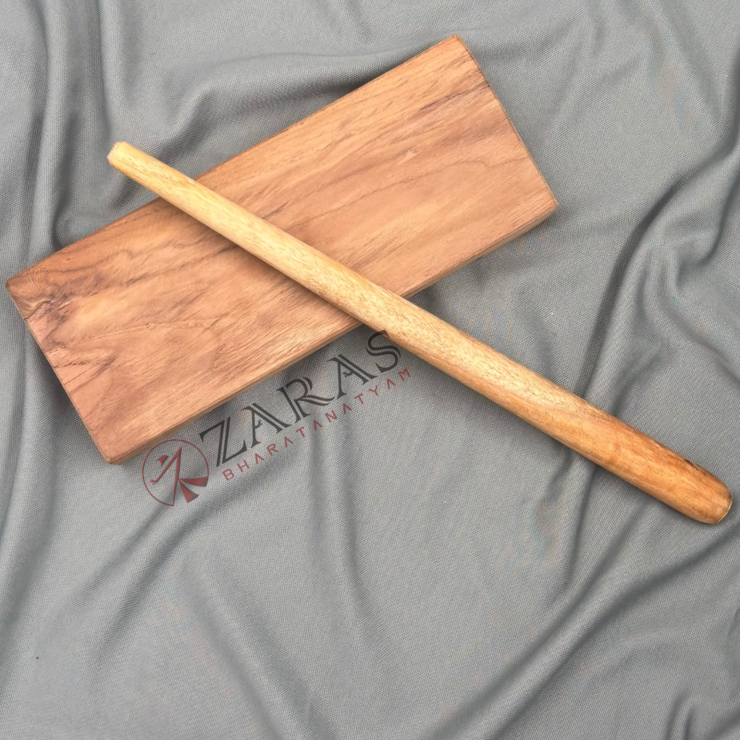 Bharatanatyam Dance Class Instruments - Thattu Manai Set / Thattu Kali (Teak) SMALL image 1