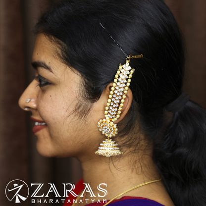 Bharatanatyam Dance Jewellery - V Maatal Full White Stone Sara image 1