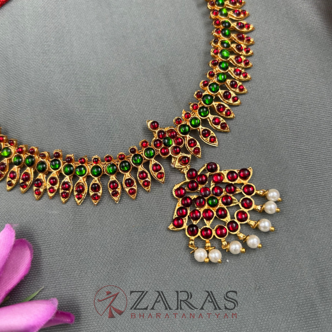 Bharatanatyam Dance Jewellery - Leaf Necklace RG Kemp Beads SH image 0