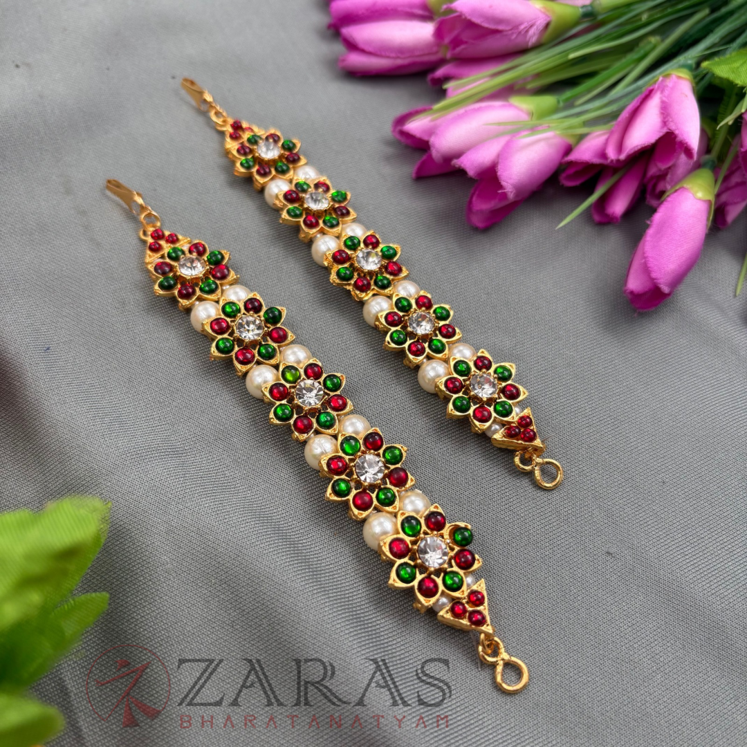 Bharatanatyam Dance Jewellery Maatal - Flower Design RG Kemp Beads image 1