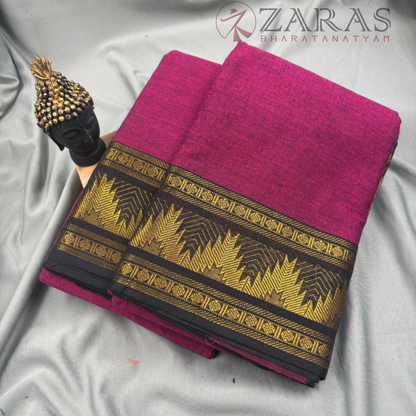 Bharatanatyam Dance Practice Saree - Purple with Black Temple Border (6 mtr) image 1