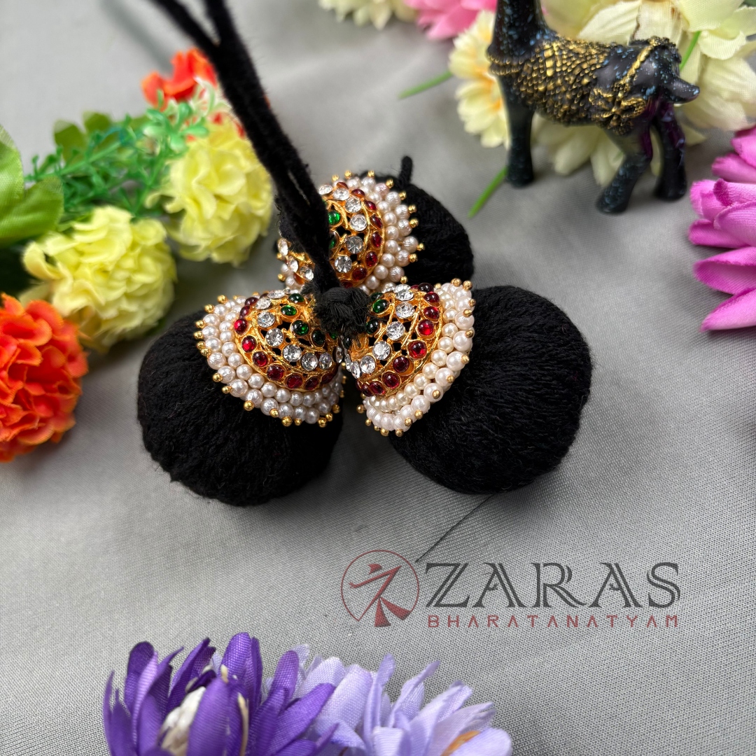Bharatanatyam Dance Jewellery - Kemp Kunjalam 3 Line Thread Type image 0