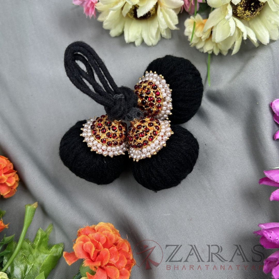 Bharatanatyam Dance Jewellery - Kemp Kunjalam 3 Line Thread Type image 3