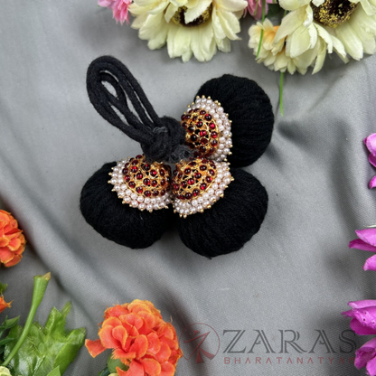 Bharatanatyam Dance Jewellery - Kemp Kunjalam 3 Line Thread Type image 3