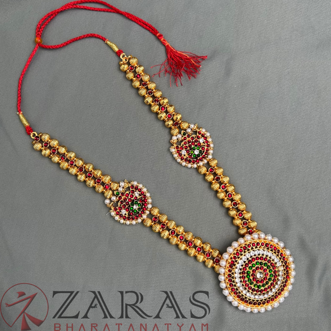Bharatanatyam Dance Jewellery - Round with Moon Balls RG Kemp CS Haaram / Long Chain image 0