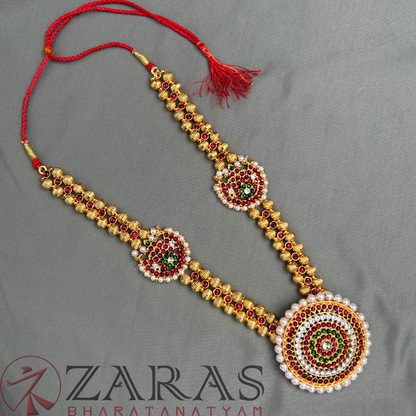 Bharatanatyam Dance Jewellery - Round with Moon Balls RG Kemp CS Haaram / Long Chain image 0