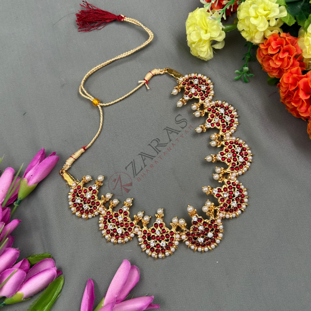 Bharatanatyam Dance Jewellery - Moon Necklace RG Kemp Beads ST image 2