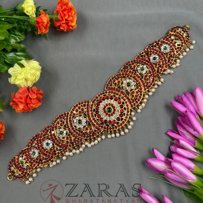 Bharatanatyam Dance Jewellery - Round Moon Hip Belt RG Kemp CS (Ottiyanam) image 0