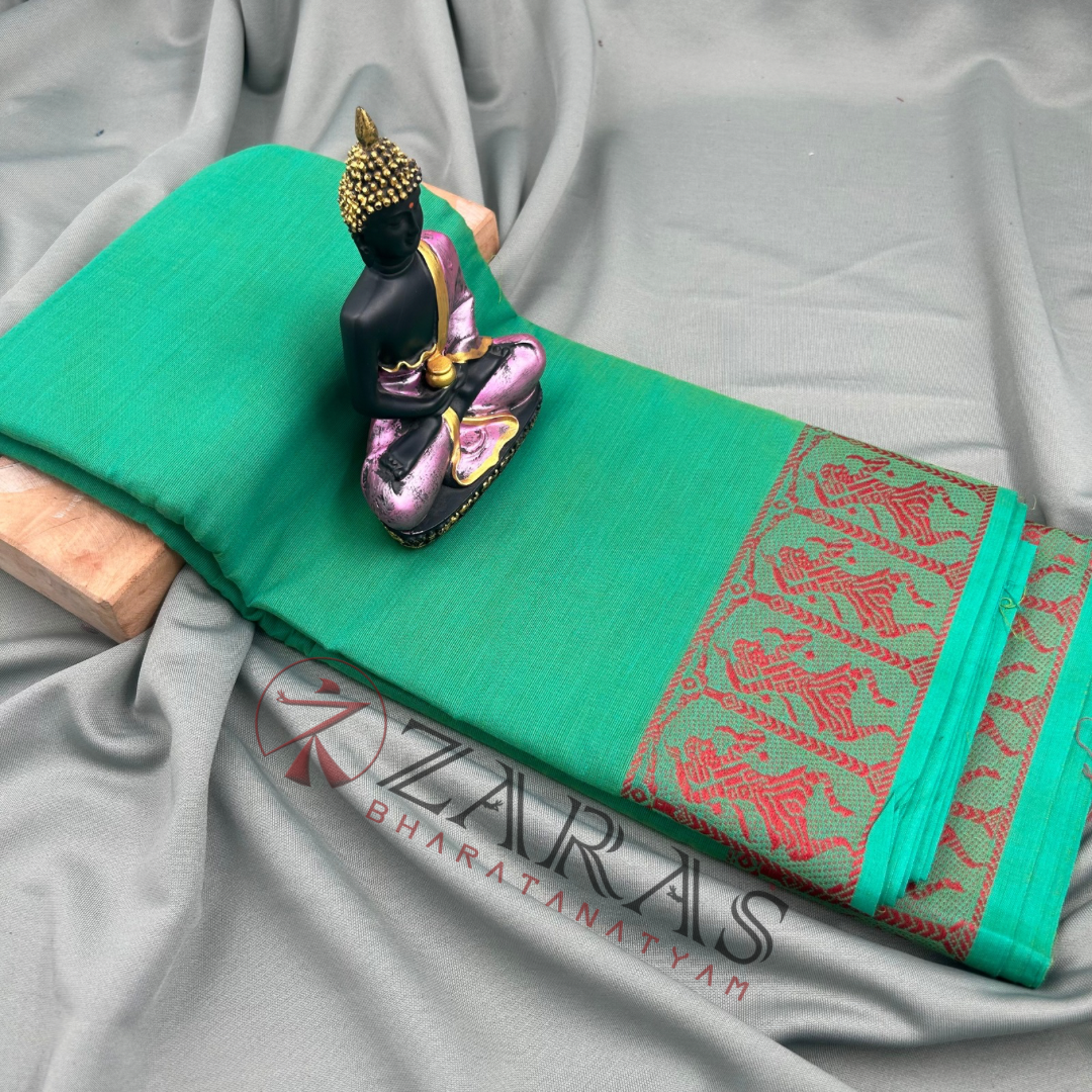 Bharatanatyam Dance Practice Saree - C Green Doll Border image 0