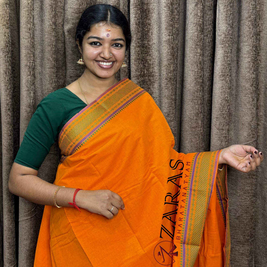 Bharatanatyam Dance Practice Saree - Mango Yellow Green Diamond Double image 0