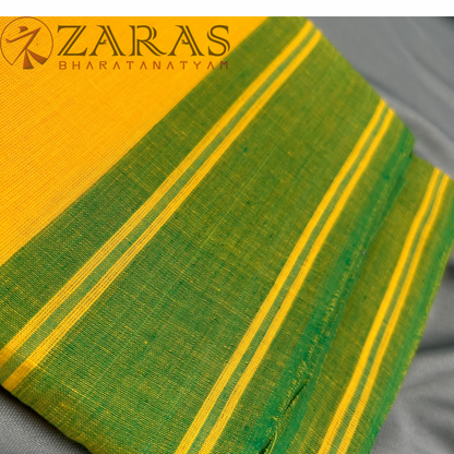 Bharatanatyam Dance Practice Saree - L Yellow Green Plain Border image 1