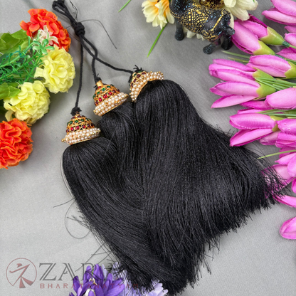 Bharatanatyam Dance Jewellery - Kemp Kunjalam 3 Line Hair Type image 0