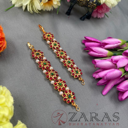 Bharatanatyam Dance Jewellery Maatal - Flower RG Kemp CS Pearls image 1