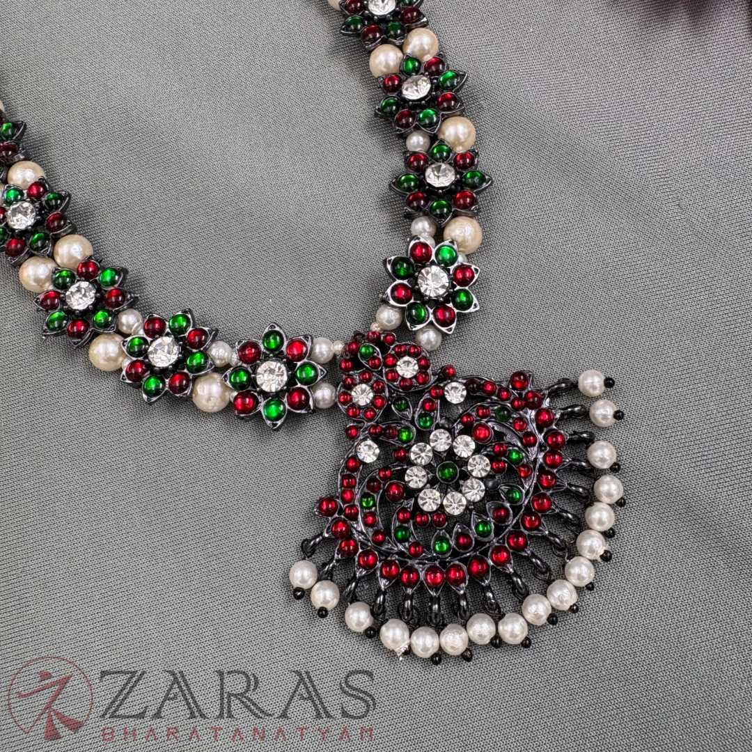 Bharatanatyam Dance Jewellery Black - Flower RG Kemp CS Beads image 2