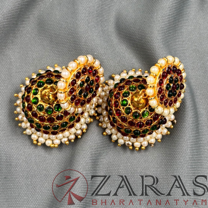 Bharatanatyam Dance Jewellery - Jimiki with Kammal Kemp 4 L RG image 3