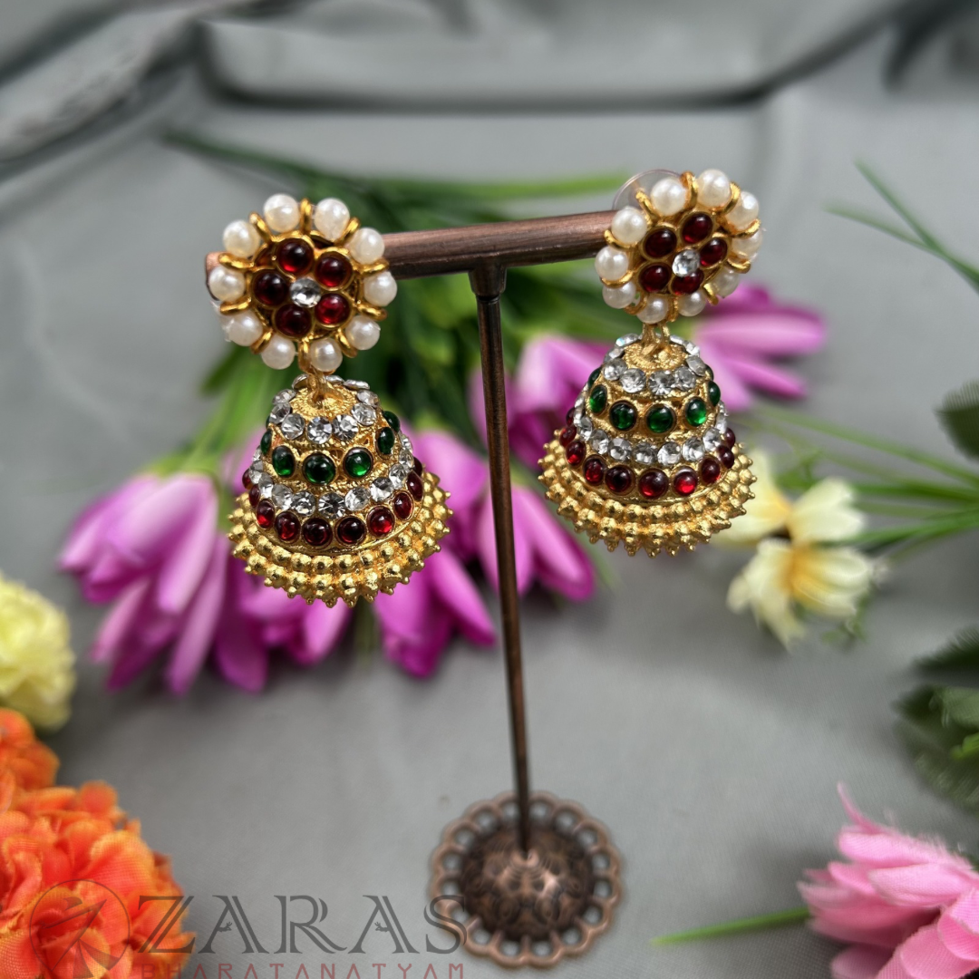 Bharatanatyam Dance Jewellery - 4L RG Kemp Jimiki with Kammal image 0