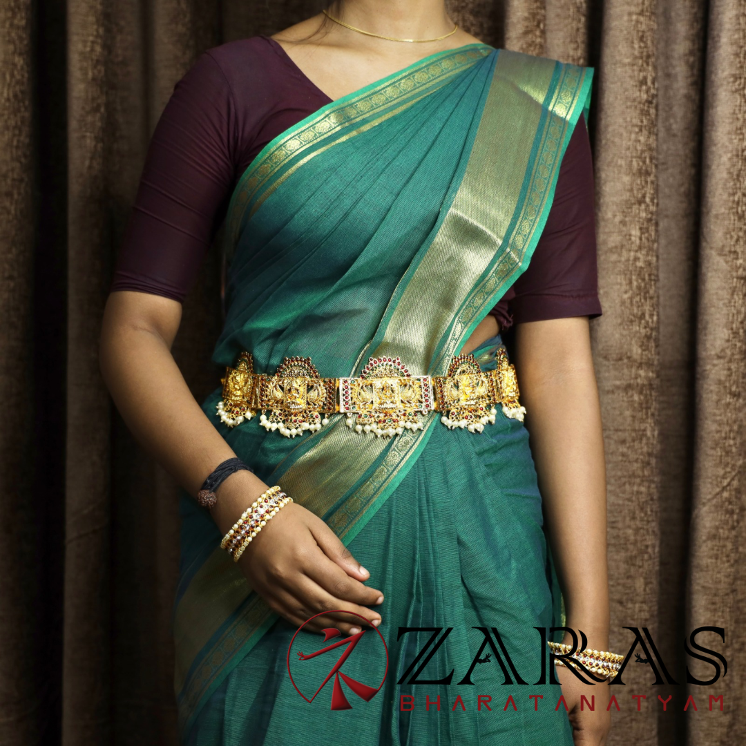 Bharatanatyam Dance Jewellery - Lakshmi & Peacock Hip Belt AR RG Kemp (Ottiyanam) image 1