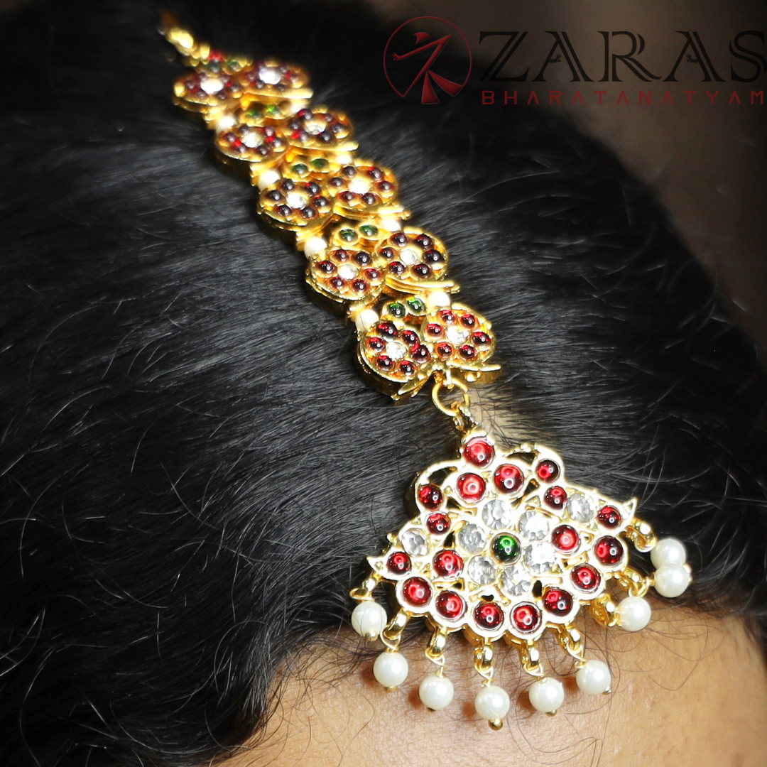 Bharatanatyam Dance Jewellery - D Manga Leaf RGS Kemp Netti Chutti image 0