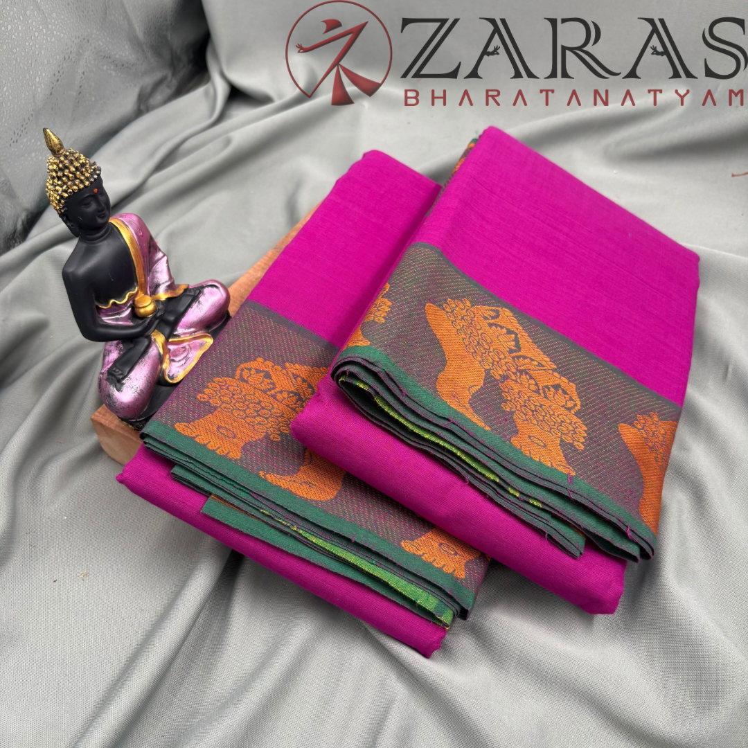 Bharatanatyam Dance Practice Saree - Purple Mus Salangai Border image 2