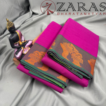 Bharatanatyam Dance Practice Saree - Purple Mus Salangai Border image 2