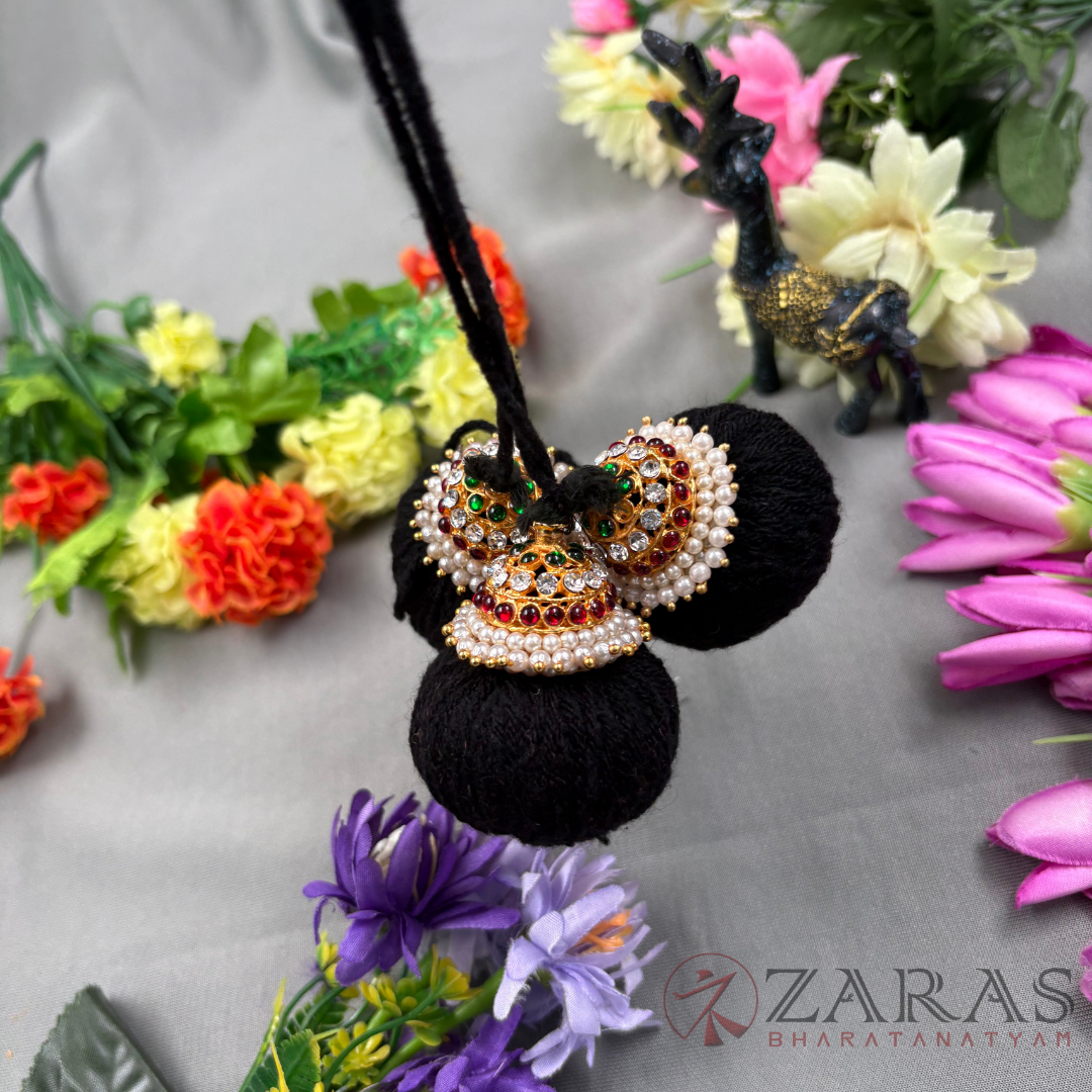 Bharatanatyam Dance Jewellery - Kemp Kunjalam 3 Line Thread Type image 1