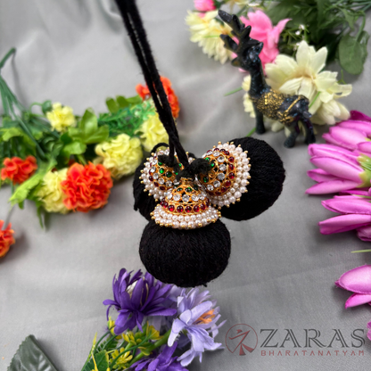 Bharatanatyam Dance Jewellery - Kemp Kunjalam 3 Line Thread Type image 1