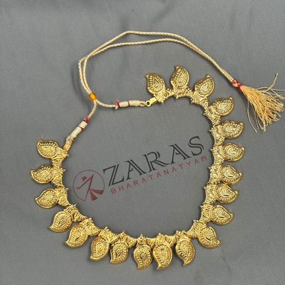 Bharatanatyam Dance Jewellery - Necklace Manga Design Full Gold M image 2