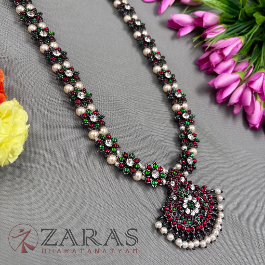 Bharatanatyam Dance Jewellery Black - Flower RG Kemp CS Beads image 1