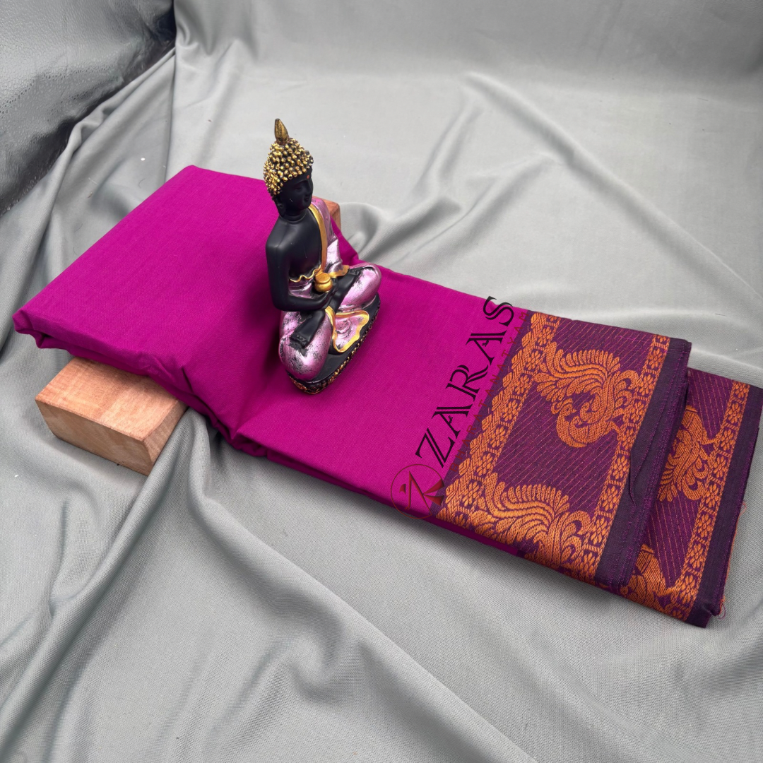 Bharatanatyam Dance Practice Saree - Purple Mus Peacock Border image 1