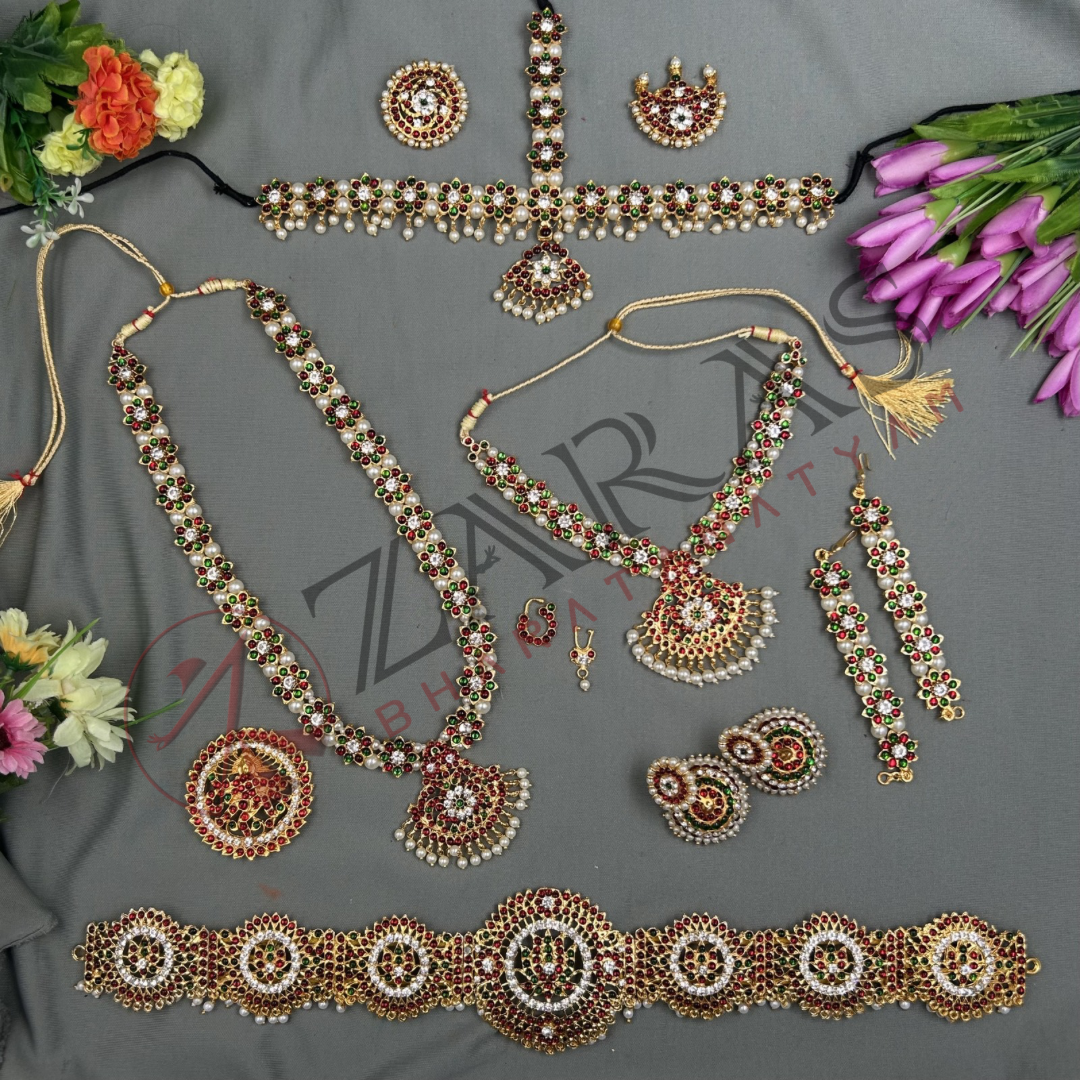Bharatanatyam Dance Jewellery - Flower Full Set RG Kemp image 0