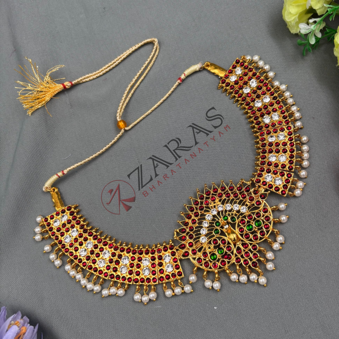 Bharatanatyam Dance Jewellery - Peacock Box Necklace RG Kemp Beads image 2