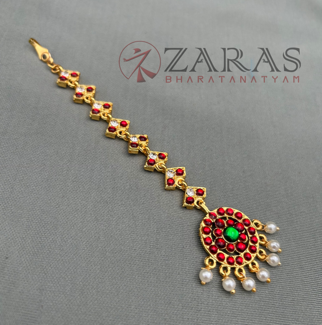 Bharatanatyam Dance Jewellery - V & Round Netti Chutti RG Kemp Beads image 1