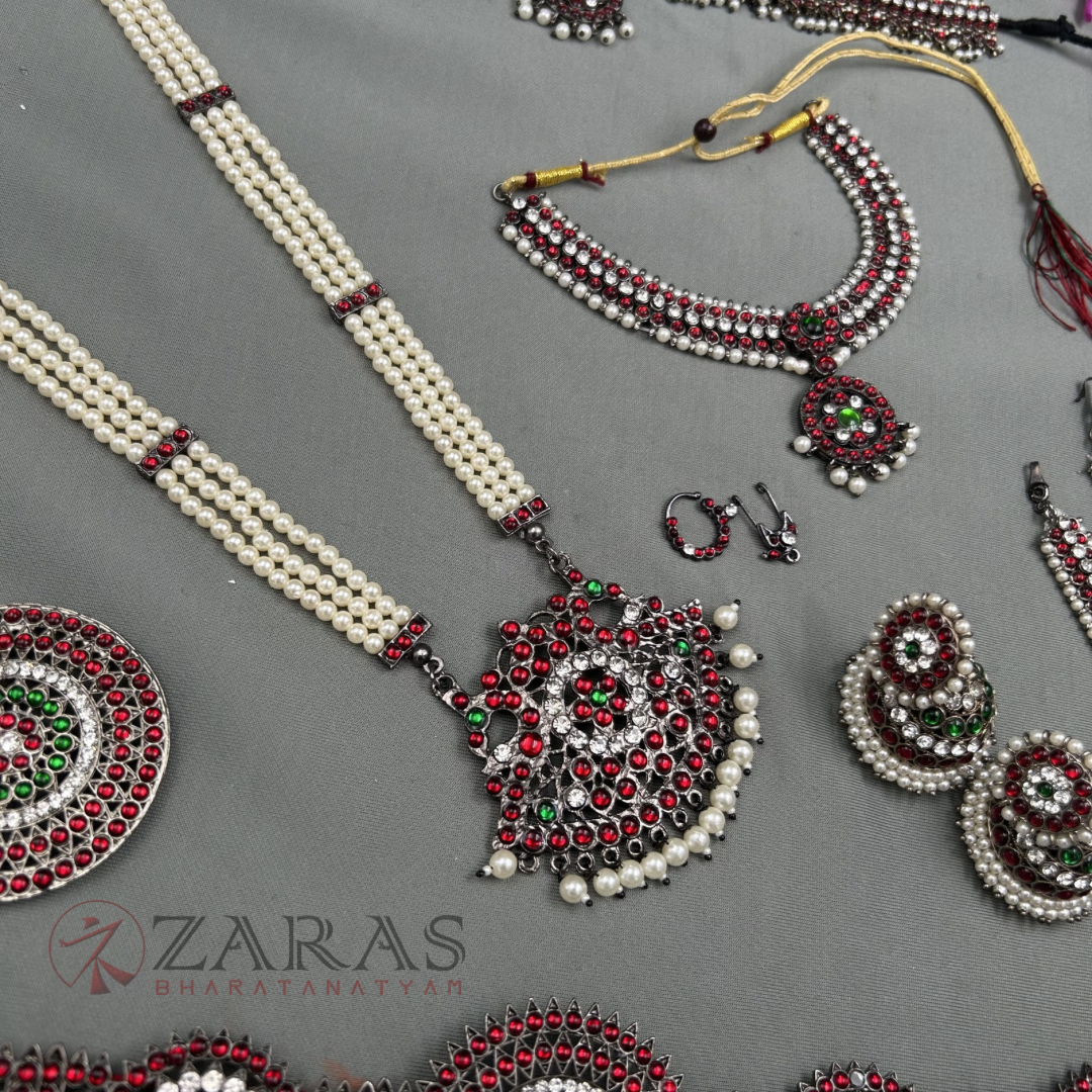 Bharatanatyam Dance Jewellery Black - Full Set Kemp Sow RGSl image 4