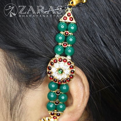 Bharatanatyam Dance Jewellery - Round & Green Bls Maatal RG Kemp CS image 0