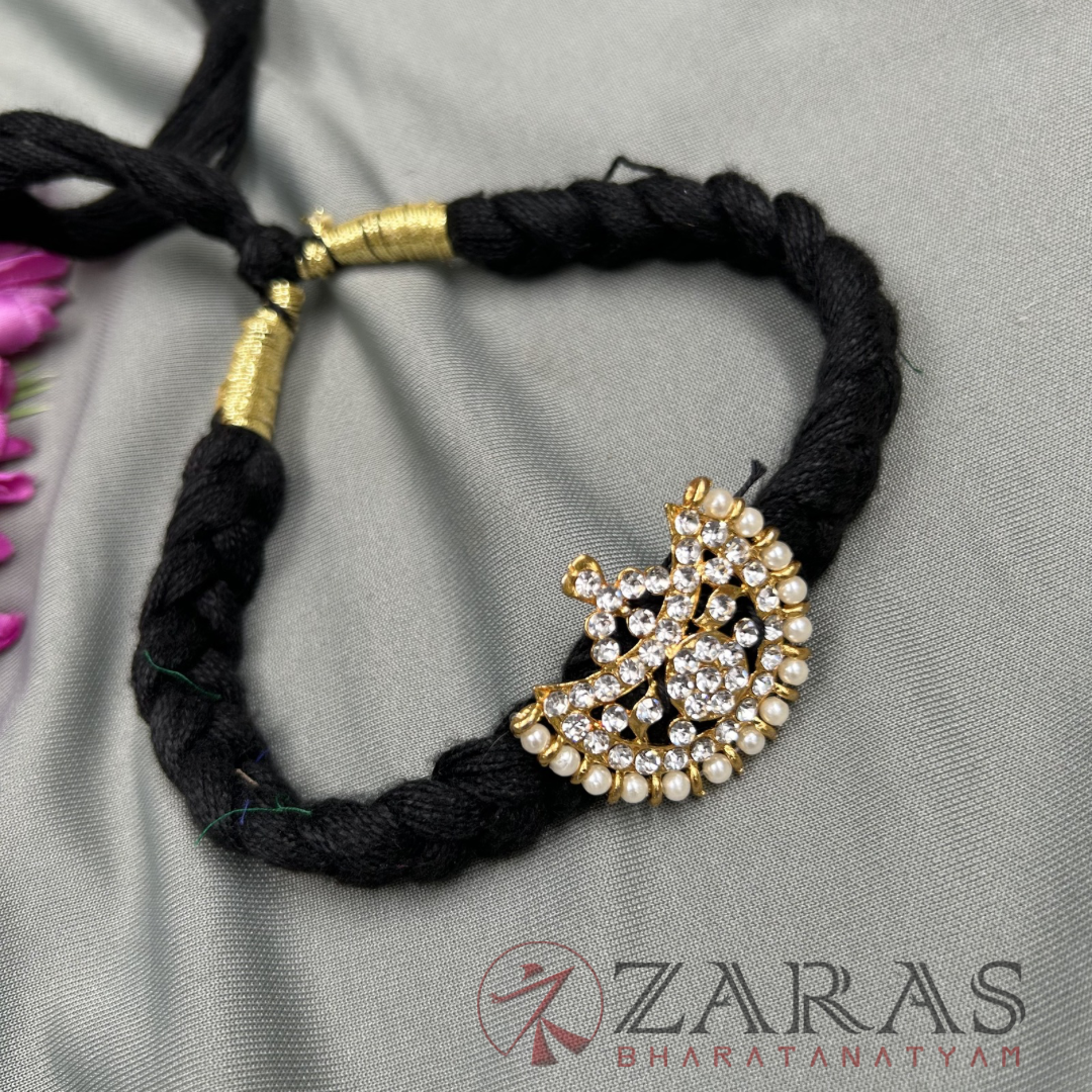 Bharatanatyam Dance Jewellery Necklace - Moon W Stone Black Thread Type image 0
