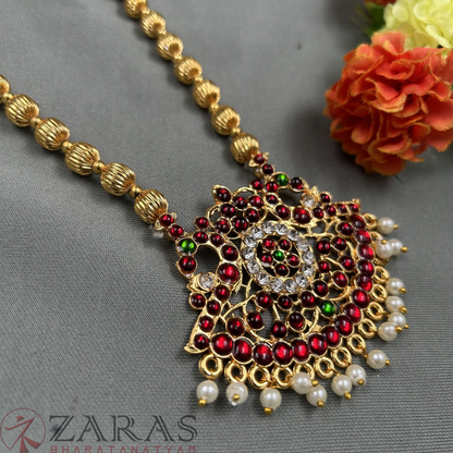 Bharatanatyam Dance Jewellery - 1L Balls & Patak RG Keamp CS Maalai / Long Haaram image 2
