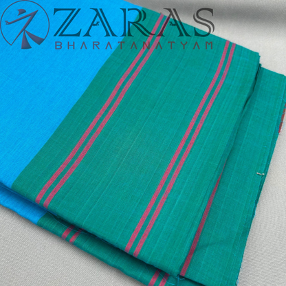 Bharatanatyam Dance Practice Saree - Light Blue Plain Border image 1