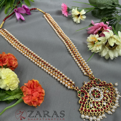 Bharatanatyam Dance Jewellery - Haaram Manga Pearls RG Kemp image 1