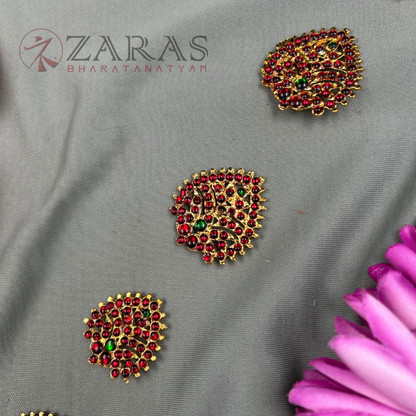 Bharatanatyam Dance Jewellery - Jada Billa Thilagam Design RG Kemp (Set of 9 Pcs) image 2