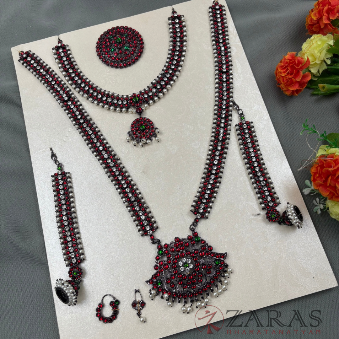 Bharatanatyam Dance Jewellery Black - Full Set Kemp Sow RGSl image 1