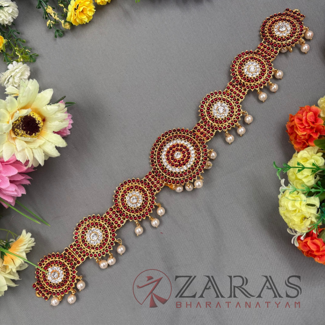 Bharatanatyam Dance Jewellery - Round Flower Hip Belt RG Kemp CS (Ottiyanam) image 0