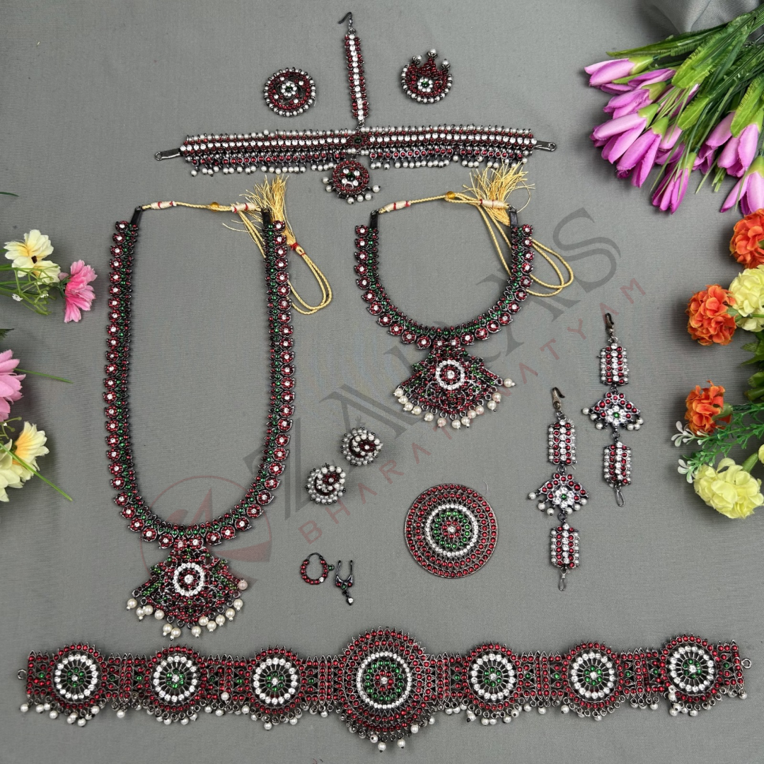 Bharatanatyam Dance Black Jewellery - Manga Full Set Kemp RGS (2mm) image 0