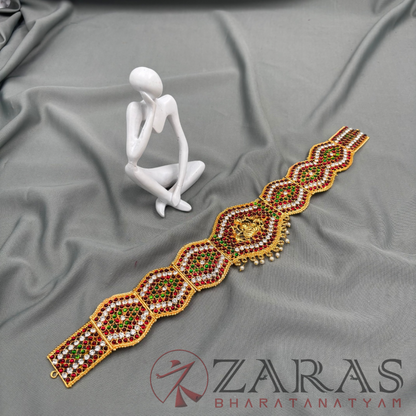 Bharatanatyam Dance Jewellery - Lakshmi CS Hip Belt Kemp SN (Ottiyanam) image 3